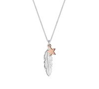 Elli Necklace Woman Feather Star Bi-Colour 925 Sterling Silver