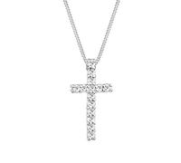 Elli Necklace Women Cross Pendant Elegant with Crystals in 925 Sterling Silver