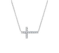 Elli Necklace Women Cross Pendant Elegant with Crystals in 925 Sterling Silver