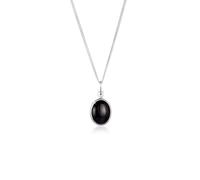 Elli Necklace Ladies Solitaire Pendant Basic with Onyx Black in 925 Sterling Silver