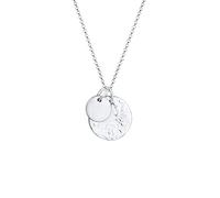 Elli Necklace Women with Two Round Coin Pendants in 925 Sterling Silver