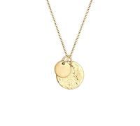 Elli Necklace Women with Two Round Coin Pendants in 925 Sterling Silver