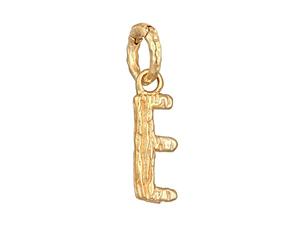 Elli Pendants Ladies Letter E Organic Look In 925 Sterling Silver Gold Plated