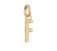 Elli Pendants Ladies Letter F Organic Look In 925 Sterling Silver Gold Plated