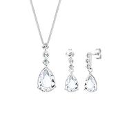 Elli Jewelry Set Ladies Drops Precious Set Ear Hanger with crystals in 925 sterling silver