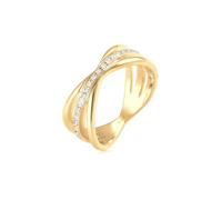 Elli Premium Ring Wrap Ring Crystals 925 Silver Gold Plated