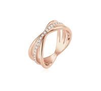 Elli Premium Ring Wrap Ring Crystals 925 Silver Rose Gold Plated