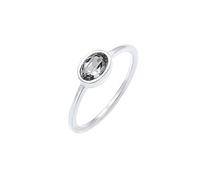 Elli Ring Ladies Band Ring Classic Plain with Crystal 925 sterling silver