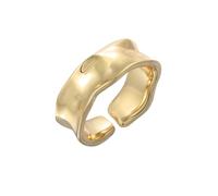Elli Ring Ladies Band Wide Open Organic Gold Coloured