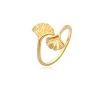 Elli Ring Ladies gingko leaf open trend in 925 sterling silver gold plated