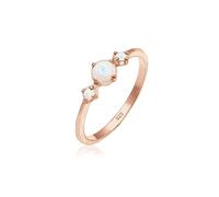 Elli Ring Opal Geo Trio Trend Vintage 925 Sterling Silver Rose Gold Plated