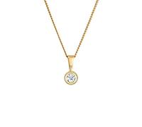 Elli Women 14 k (585) Yellow Gold Round White Diamond FINENECKLACEBRACELETANKLET