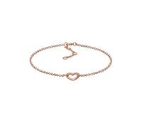 Elli Women 925 Sterling Silver Gold Plated Heart Bracelet of 17cm 0212760715