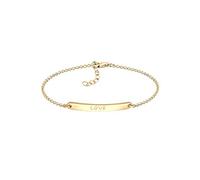 Elli Women 925 Sterling Silver Gold Plated LOVE Bracelet of 17cm 0202130116