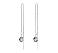 Elli Women 925 Sterling Silver Xilion Cut Crystal Earrings, Grey