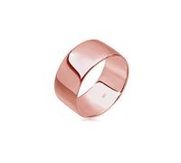 Elli Women Basic Stacking Rose Gold Plated 925 Silver Ring - Size N
