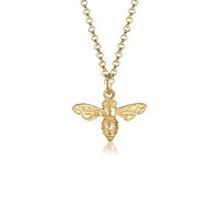Elli Women Bee Animal Summer 925 Silver Gold Plated Necklace of Length 45cm
