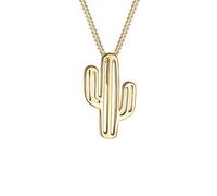Elli Women Cactus Desert Trend Necklace 925 Silver Gold Plated Length 45cm
