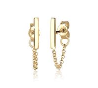 Elli Women Chain Geo Basic Trend 925 Silver Gold Plated Earrings