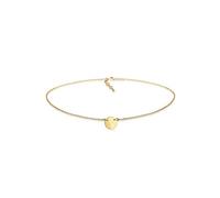 Elli Women Genuine Jewellery Necklaces Pendant Neckwear Circle Basic Geo Plate Matt Choker 925 Sterling Silver Gold Plated Length 36 cm