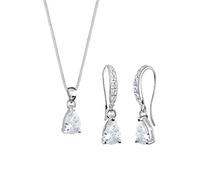 Elli Women Genuine Jewellery Sets Jewelry Set Sparkle Drop Zircon White