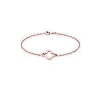 Elli Women Genuine Jewellery Wristwear Bracelets Strand Cloverleaf Lucky Charm 925 Sterling Silver Gold Plated Rose Length 18 cm