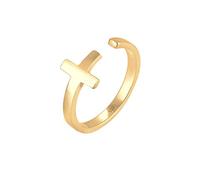 Elli Women Gold Plated 925 Sterling Silver Cross Adjustable Ring