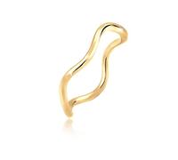 Elli Women Gold Plated 925 Sterling Silver Waves Ring - Size Q