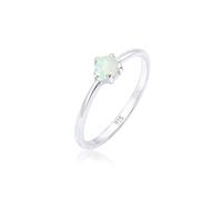 Elli Ring Ladies Band Basic Geo with Synthetic Opal in 925 Sterling Silver