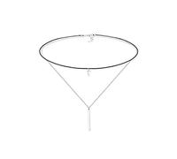 Elli Women Triangle Geo Textile Trend 925 Sterling Silver Choker Necklace of Length 36cm
