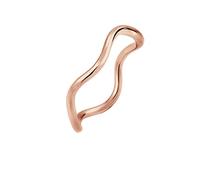 Elli Women Wave Geo Minimal 925 Silver Rose Gold Plated Ring - Size N 0604791817_54