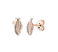 Elli Women's 925 Gold Plated Xilion Cut Stud Feather Earrings