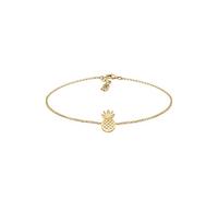 Elli Women's 925 Silver Gold Plated Pineapples Tropical Summer Anklet - 22cm length