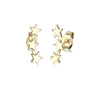 Elli Women's 925 Silver Gold Plated Xilion Cut Stud Earrings