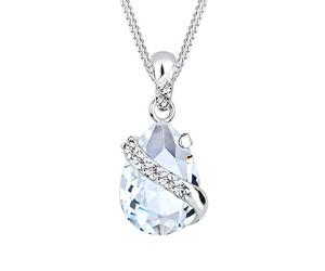 Elli Women's 925 Silver Xilion Cut Crystal Necklace with Pendant of Length 45 cm
