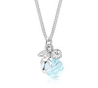 Elli Women's 925 Sterling Silver Xilion Cut Crystal Silver Angel Pendant Necklace