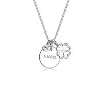 Elli Women's 925 Sterling Gold Plated Xilion Cut Crystal Luck Charm Necklace