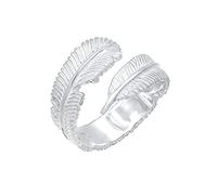 Elli Women's 925 Sterling Silver Adjustable Feather Wrap Ring, Size Normal