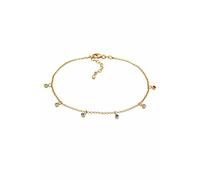 Elli Anklet Ladies Colourful Geo Beach with Crystals in 925 Sterling Silver Gold Plated