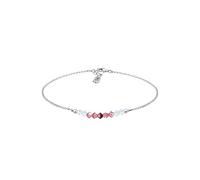 Elli Women's 925 Sterling Silver Ball Beach Sea Rose Crystals Anklet