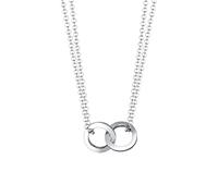 Elli Women's 925 Sterling Silver Circle Geo Trend Bloggers Layer Necklace Chain with Pendant