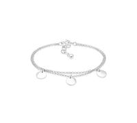 Elli Women's 925 Sterling Silver Circle Layer Geo Plate Bracelet of Length 16 cm