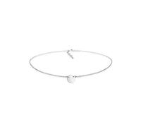 Elli Women's 925 Sterling Silver Genuine Jewellery Necklaces Pendant Neckwear Basic Circle Geo Plate Matt Choker of Length 36 cm