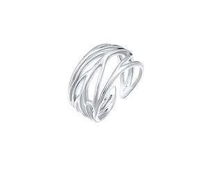 Elli Women's 925 Sterling Silver Genuine Jewellery Wrapped Nature Leaf Adjustable Ring, Sizes M N P Q