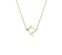 Elli Women's 925 Sterling Silver Gold Plated Cloverleaf Lucky Charm Pendant Necklace