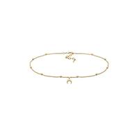 Elli Women's 925 Sterling Silver Gold Plated Crescent Moon Pendant Choker Necklace - 36cm length