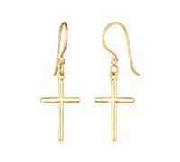 Elli Earrings Ladies Ear Hanger Cross in 925 Sterling Silver Gold Plated
