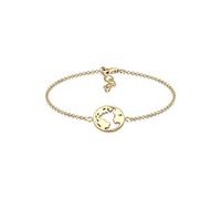 Elli Women's 925 Sterling Silver Gold Plated Globe Travel Bracelet of Length 16 cm