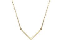 Elli Women's 925 Sterling Silver Gold Plated Triangle Geo V-Necklace of Length 45 cm