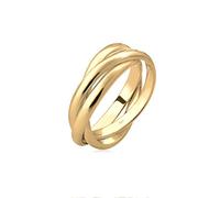 Elli Women's 925 Sterling Silver Gold Plated Trio Basic Blogger Wrap Ring, Ring N